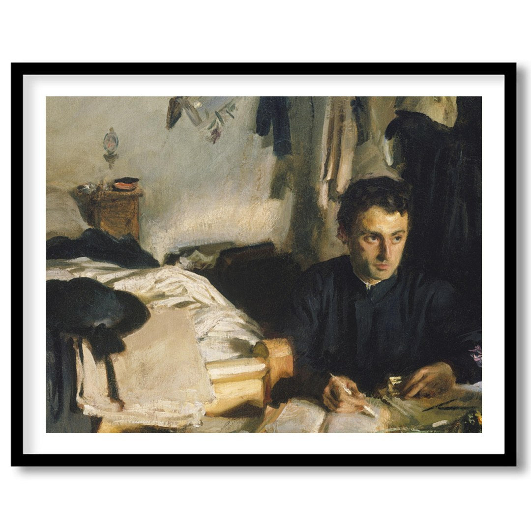 This evocative piece captures a moment of introspection, with a solitary figure enveloped in the for dwelling