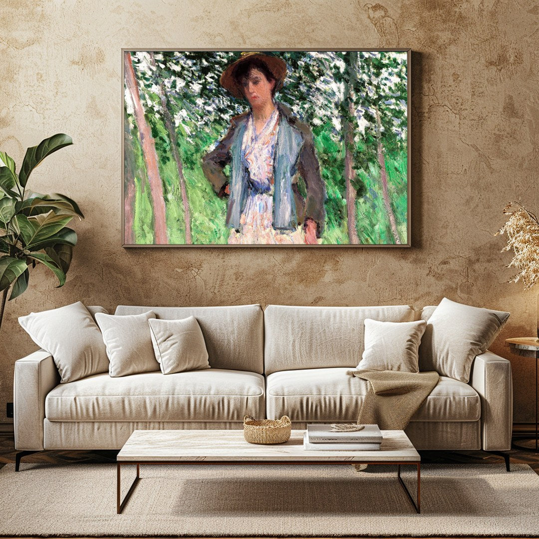 This captivating artwork captures a serene moment in a sun-dappled grove. The intricate brushwork for Family Room