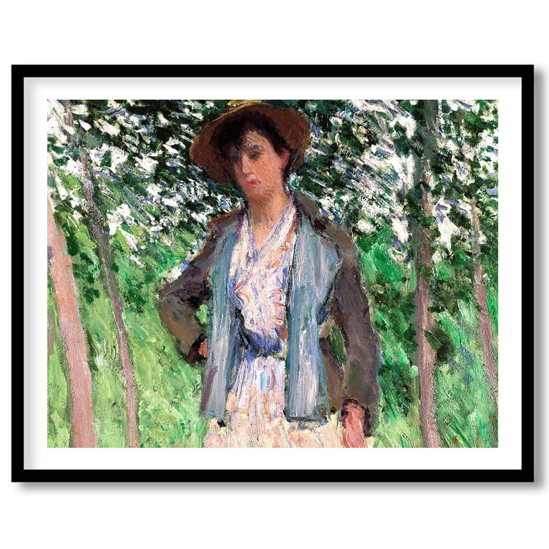 This captivating artwork captures a serene moment in a sun-dappled grove. The intricate brushwork for space