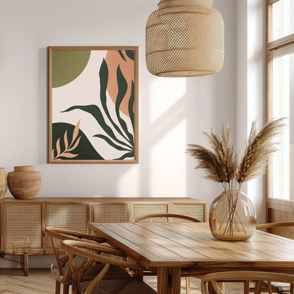 Elevate your space with this captivating abstract botanical artwork. Featuring harmonious earth for Extra Kitchen