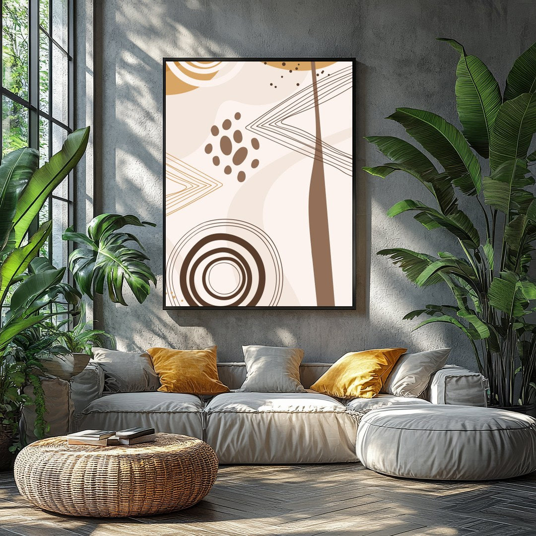 Elevate your space with this contemporary abstract wall art, featuring a harmonious blend of earth for Balcony