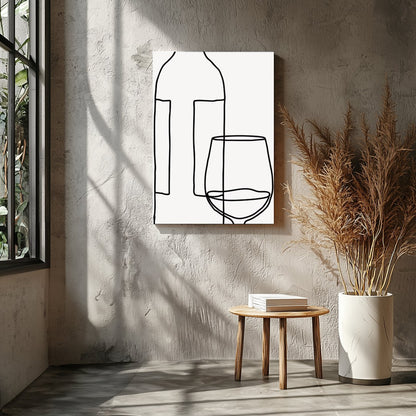 Elegantly minimalist, this artwork captures the sophistication of wine with a single continuous for Entrance