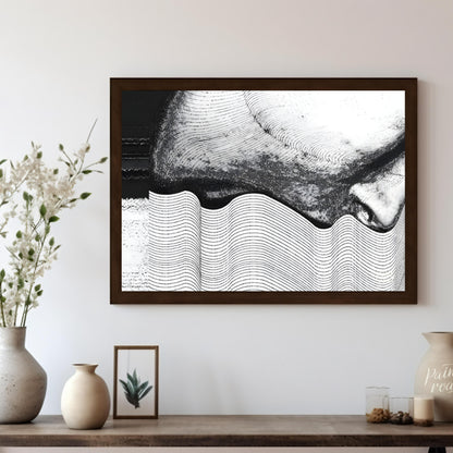 """Contour Anomaly"" presents a striking abstract composition featuring a blend of textured surface… for living room