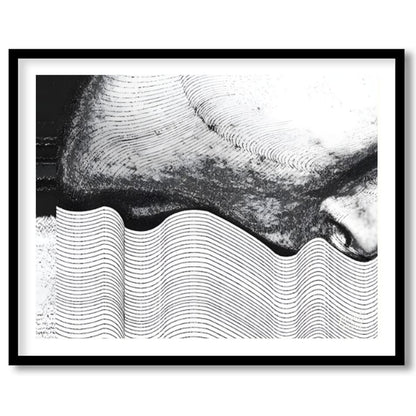 """Contour Anomaly"" presents a striking abstract composition featuring a blend of textured surface… for place