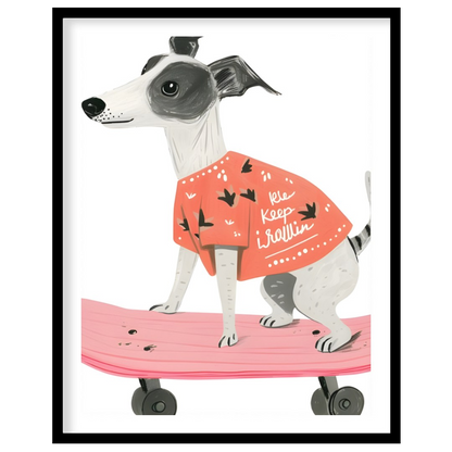 This vibrant and contemporary illustration captures the dynamic energy of a cool whippet or greyhou… for sweet home