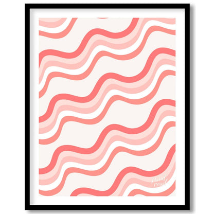 This abstract digital pattern features a series of undulating waves in varying shades of coral and … for area
