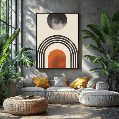 Unlock a sense of serenity and modern elegance with this captivating abstract geometric piece. for Balcony