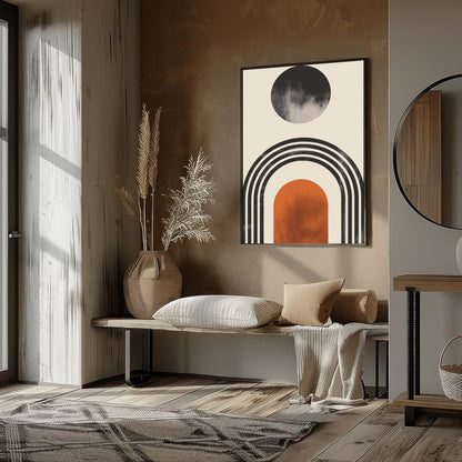 Unlock a sense of serenity and modern elegance with this captivating abstract geometric piece. for room