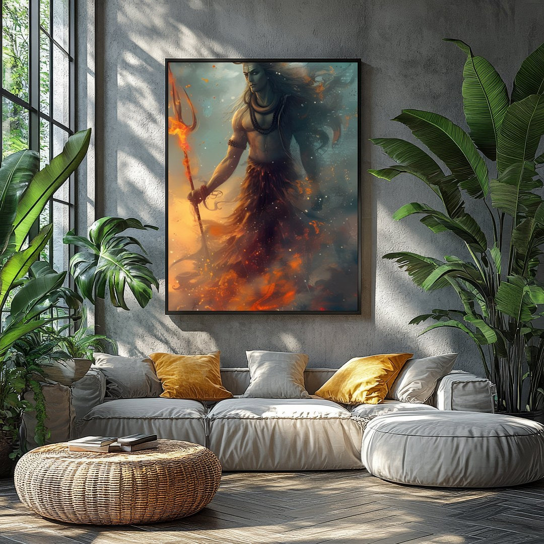 Immerse yourself in the mystical charm of 'Cosmic Guardian', a stunning piece that captures the for Balcony