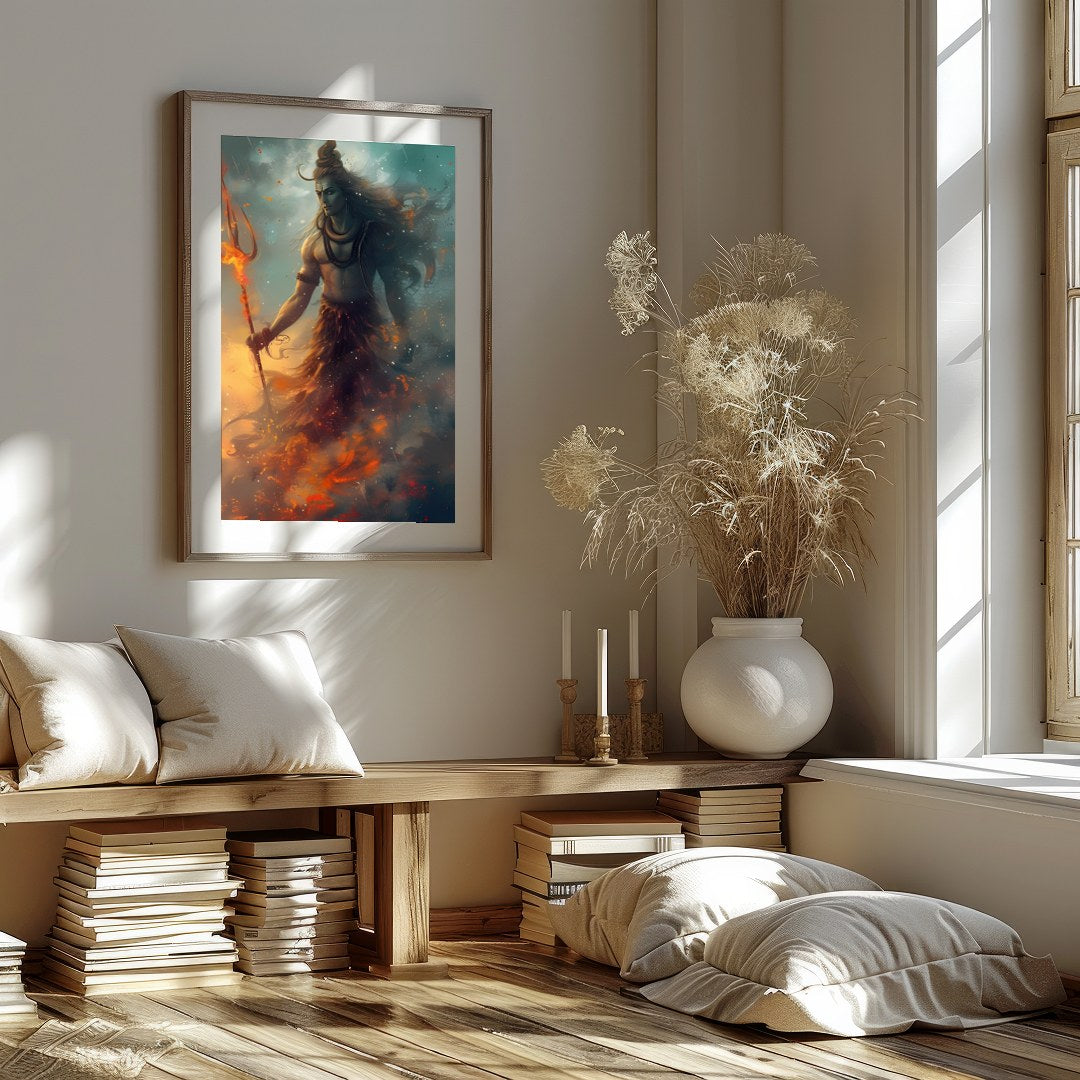 Immerse yourself in the mystical charm of 'Cosmic Guardian', a stunning piece that captures the for loft