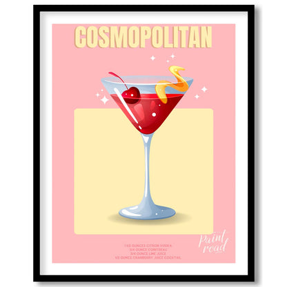 This chic and glamorous poster features a Cosmopolitan cocktail, radiating a sophisticated allure. … for room