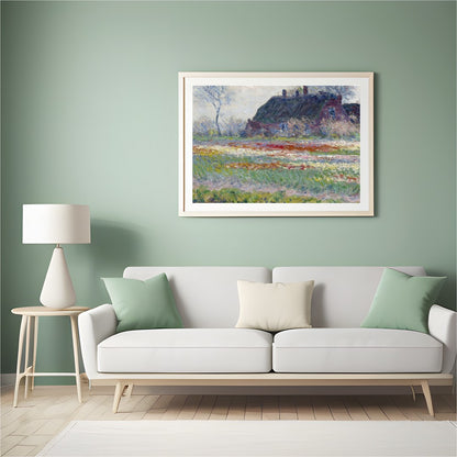 Immerse yourself in the tranquil beauty of this pastoral scene. A serene cottage nestles amid a for Hall