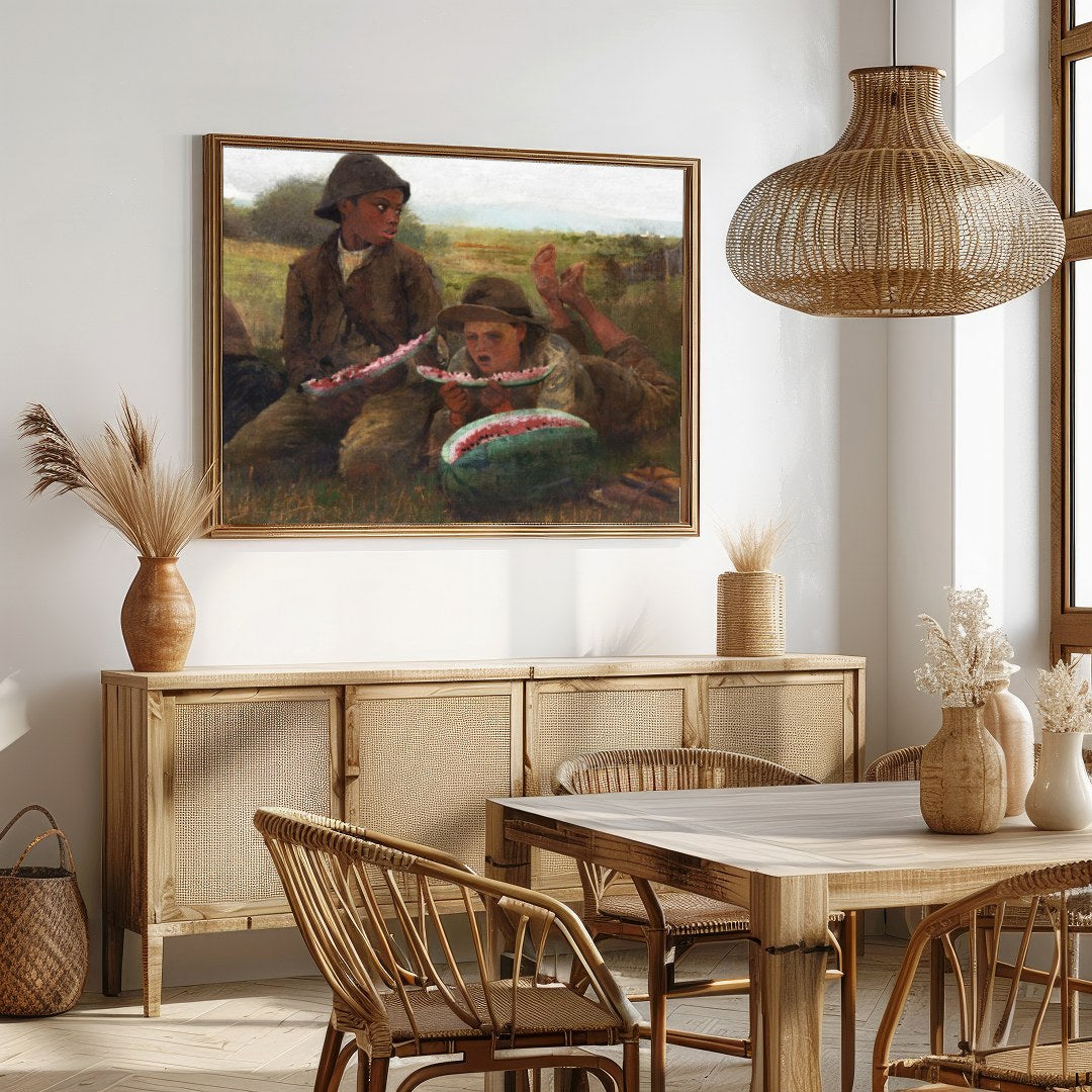 Experience the rustic charm of timeless summer days with this captivating artwork. The scene for Dining