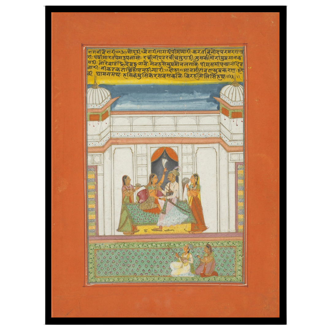 Immerse in the elegance of traditional Indian art with this Ragamala print, capturing a regal for lovely-house