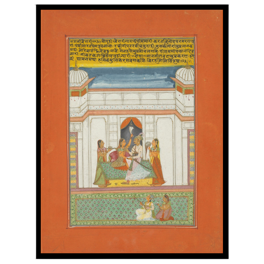 Immerse in the elegance of traditional Indian art with this Ragamala print, capturing a regal for lovely-house