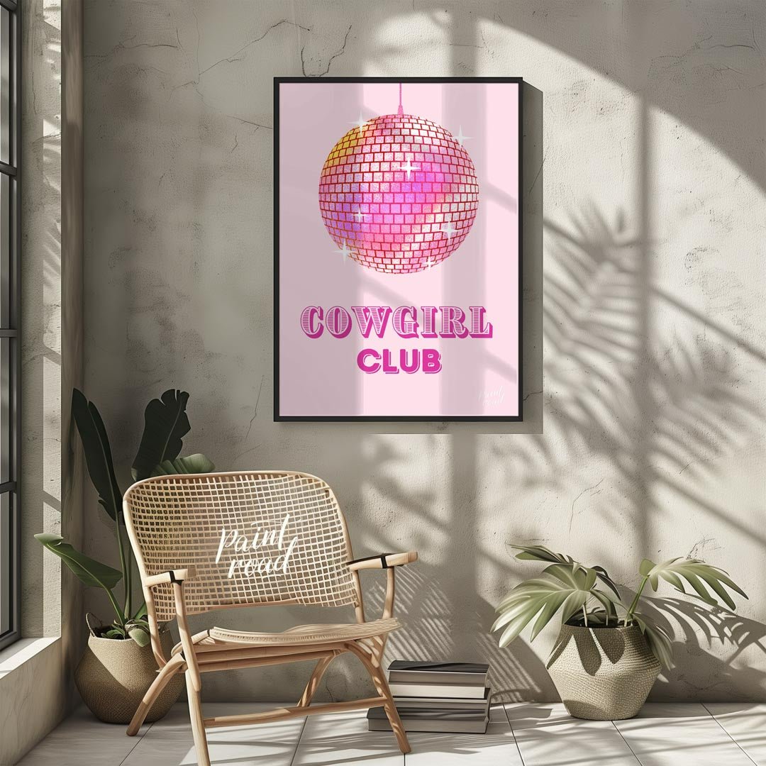 This vibrant and playful art print features a sparkling pink disco ball, radiating light and energy… for other