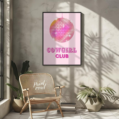 This vibrant and playful art print features a sparkling pink disco ball, radiating light and energy… for other