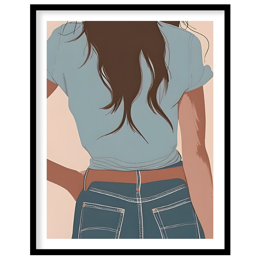 This captivating artwork depicts a lone cowgirl in calming pastel tones. The minimalist style and for house