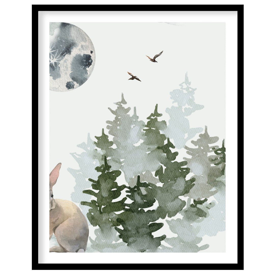 This charming watercolor poster evokes a sense of quiet solitude and winter coziness. Against a sof… for area
