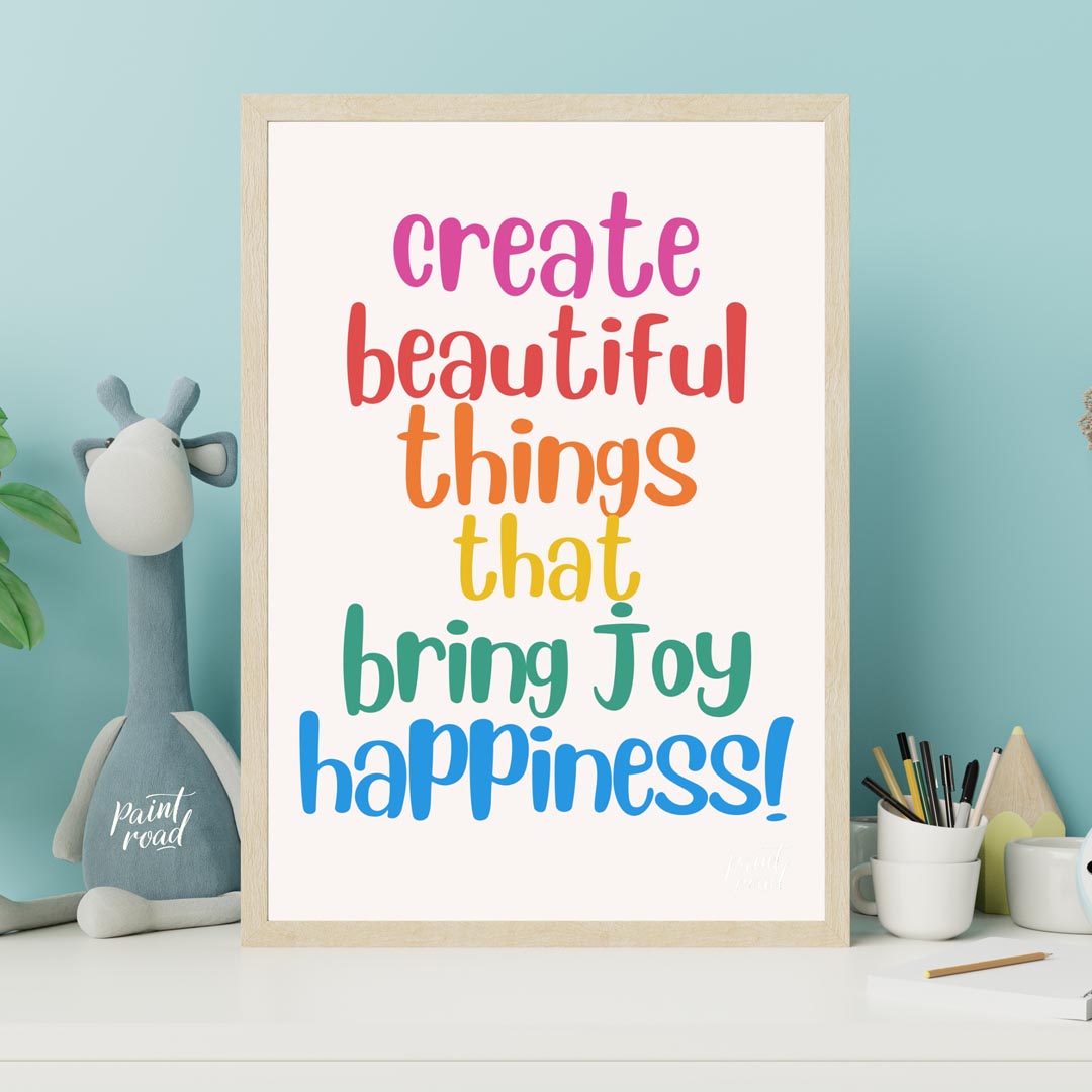 This vibrant and uplifting poster is a celebration of creativity, joy, and happiness. The message "… for office