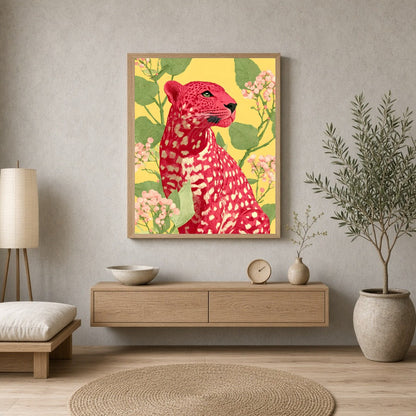 Immerse yourself in the captivating beauty of this striking art print, where a majestic crimson for Entrance