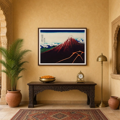 Experience the awe of Mount Fuji's grandeur with this stunning depiction by Katsushika Hokusai. The for Entrance