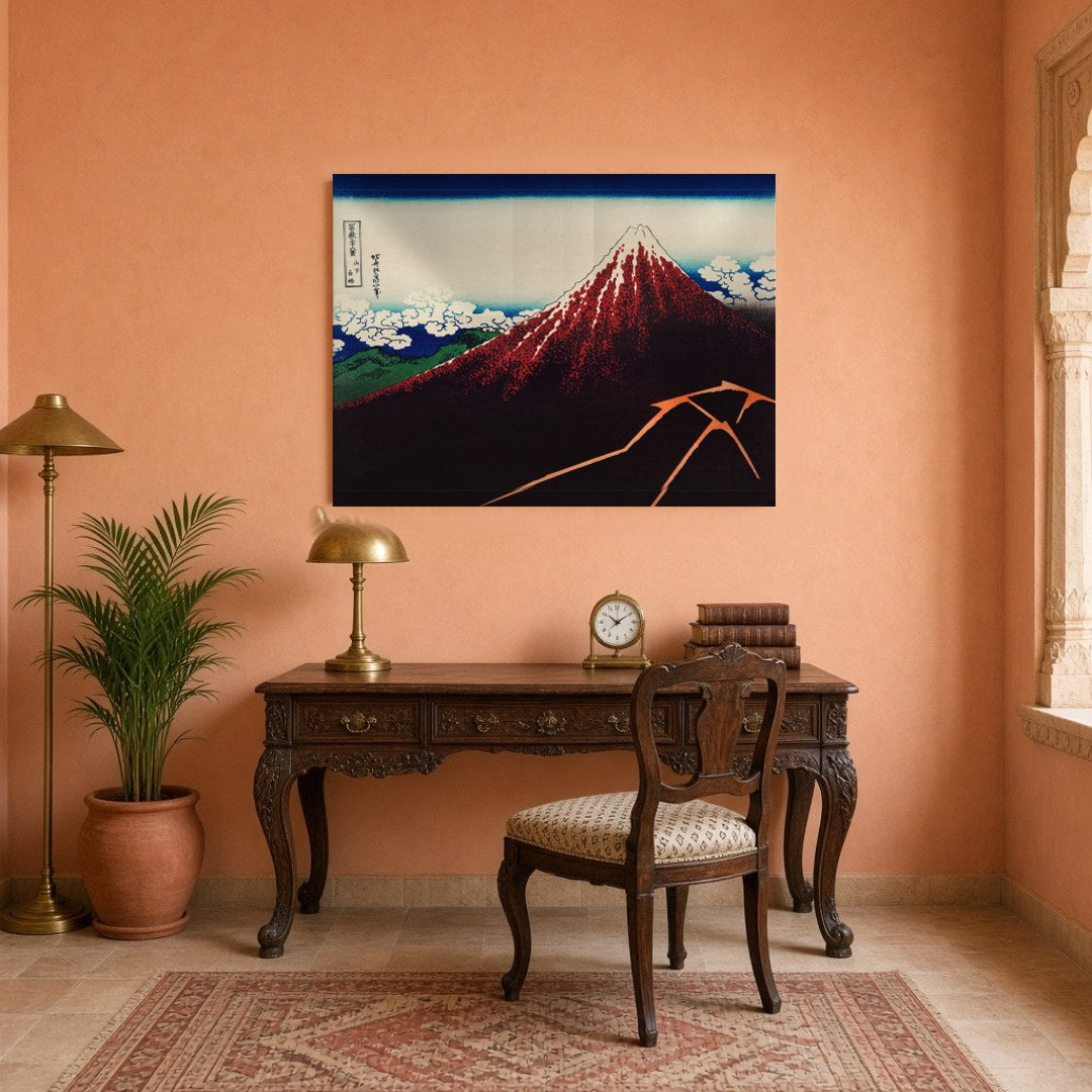 Experience the awe of Mount Fuji's grandeur with this stunning depiction by Katsushika Hokusai. The for Study