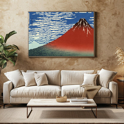 Experience the iconic beauty of Mount Fuji with this stunning artwork inspired by traditional for Family Room