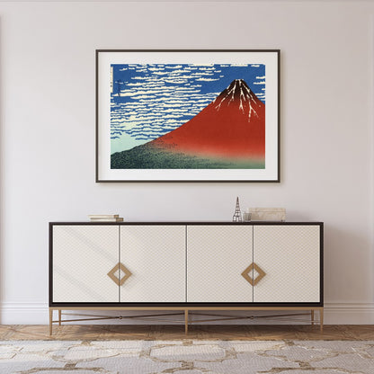 Experience the iconic beauty of Mount Fuji with this stunning artwork inspired by traditional for Foyer