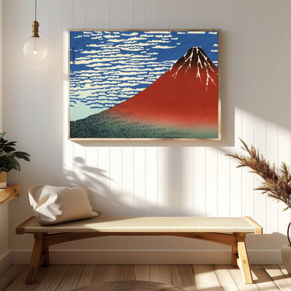 Experience the iconic beauty of Mount Fuji with this stunning artwork inspired by traditional for Hallway
