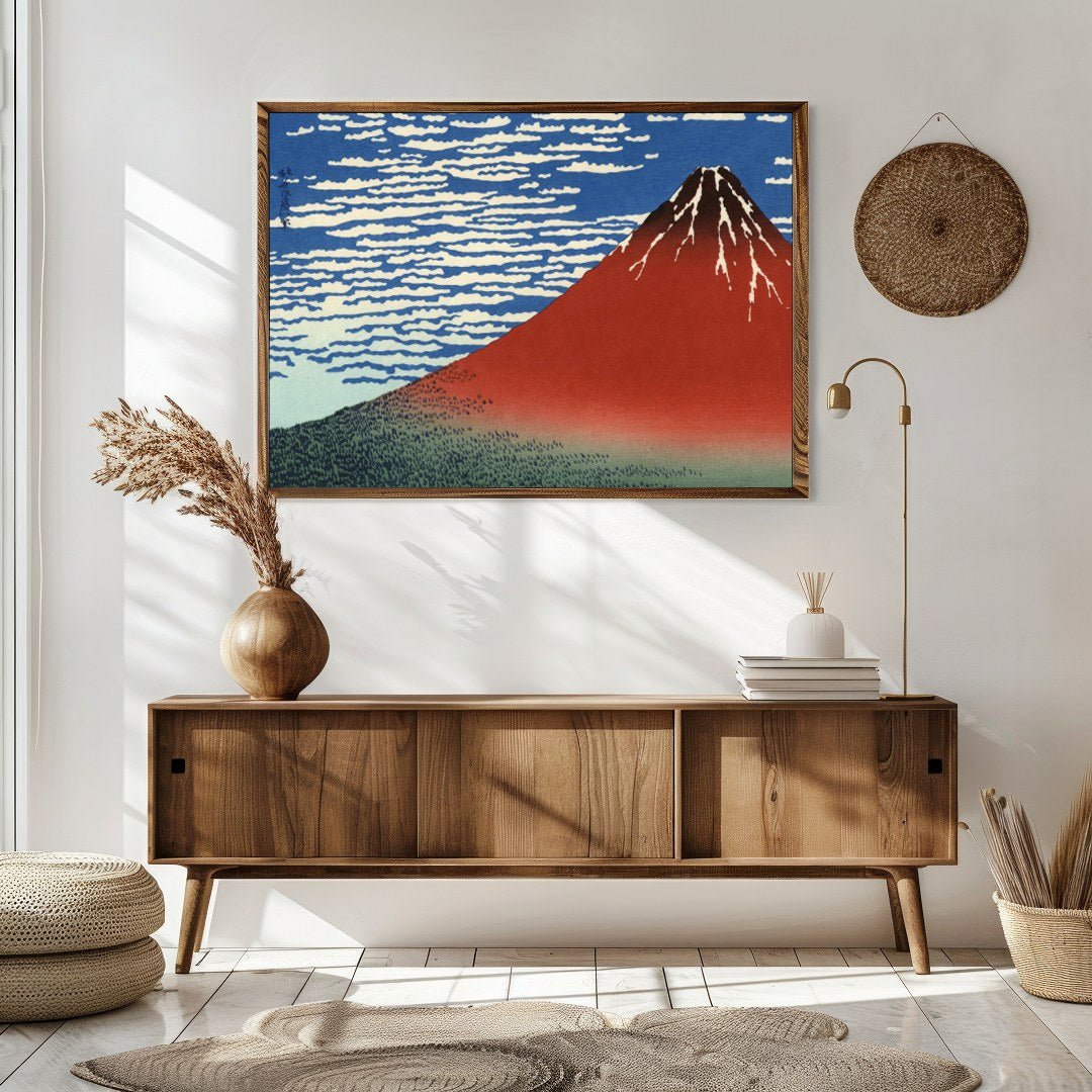 Experience the iconic beauty of Mount Fuji with this stunning artwork inspired by traditional for Sitting Area