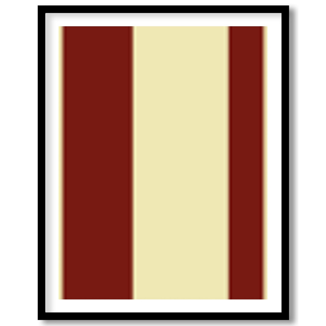 This striking piece of wall art features bold red circles set against a soft beige background, for haven