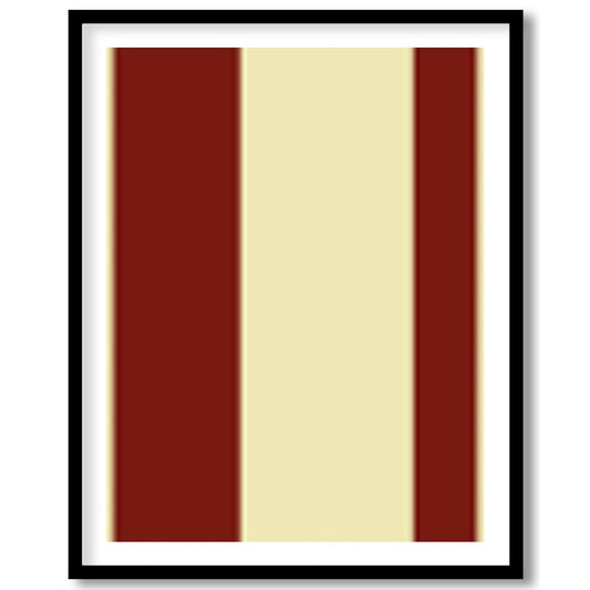This striking piece of wall art features bold red circles set against a soft beige background, for haven