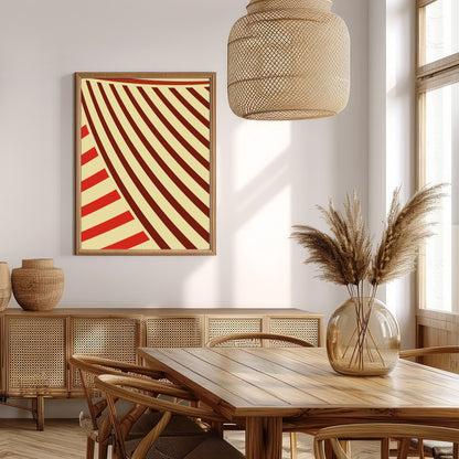 Immerse yourself in the rhythmic flow of 'Crimson Waves of Aesthetic,' a striking piece of abstract for Extra Kitchen