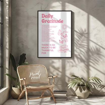 “Daily Gratitude Affirmation” is a heartwarming and visually appealing graphic print designed to in… for living room