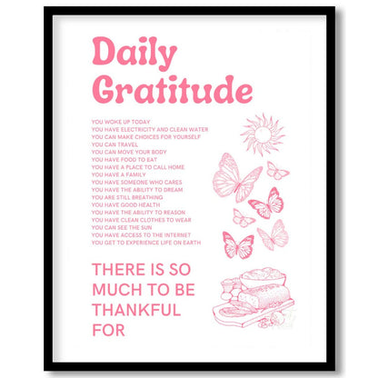 “Daily Gratitude Affirmation” is a heartwarming and visually appealing graphic print designed to in… for space
