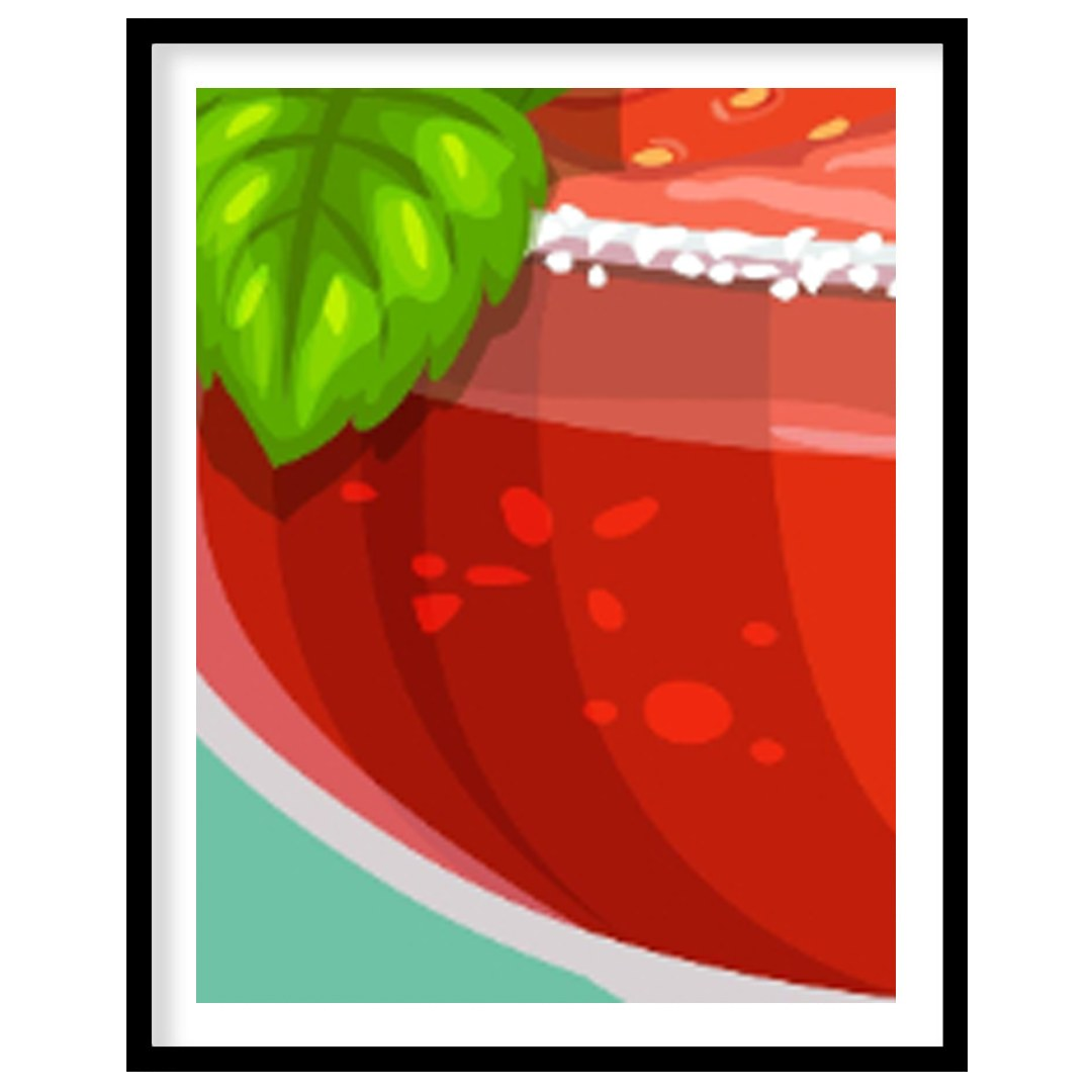 This vibrant and appealing poster features a luscious Strawberry Daiquiri, radiating a sense of swe… for home