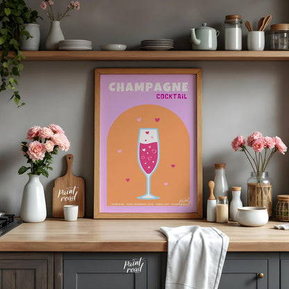 This vibrant and appealing poster features a luscious Strawberry Daiquiri, radiating a sense of swe… for kitchen