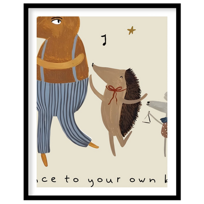 This whimsical and energetic poster celebrates individuality and self-expression through its charmi… for abode