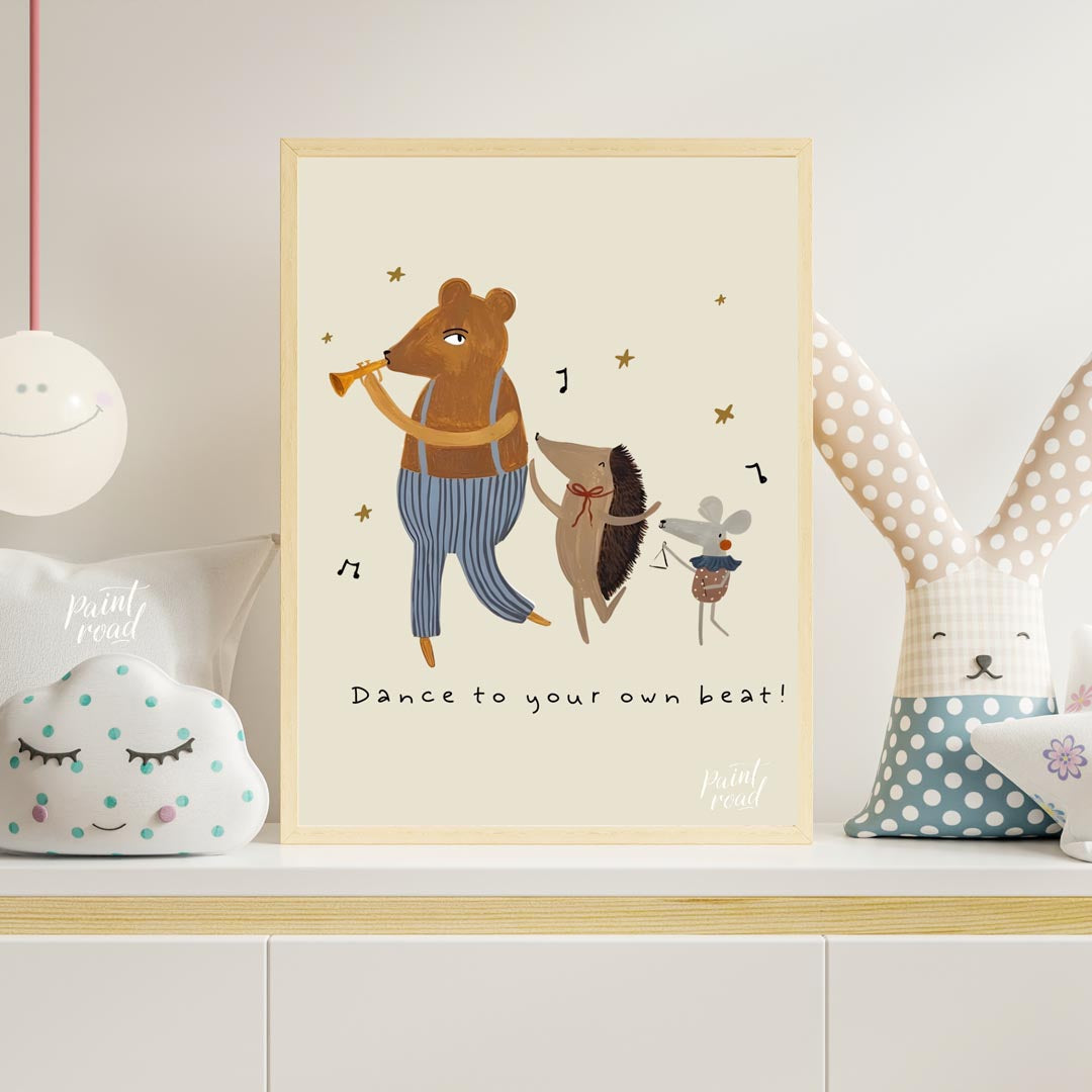 This whimsical and energetic poster celebrates individuality and self-expression through its charmi… for nursery