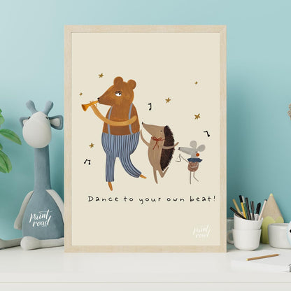 This whimsical and energetic poster celebrates individuality and self-expression through its charmi… for nursery
