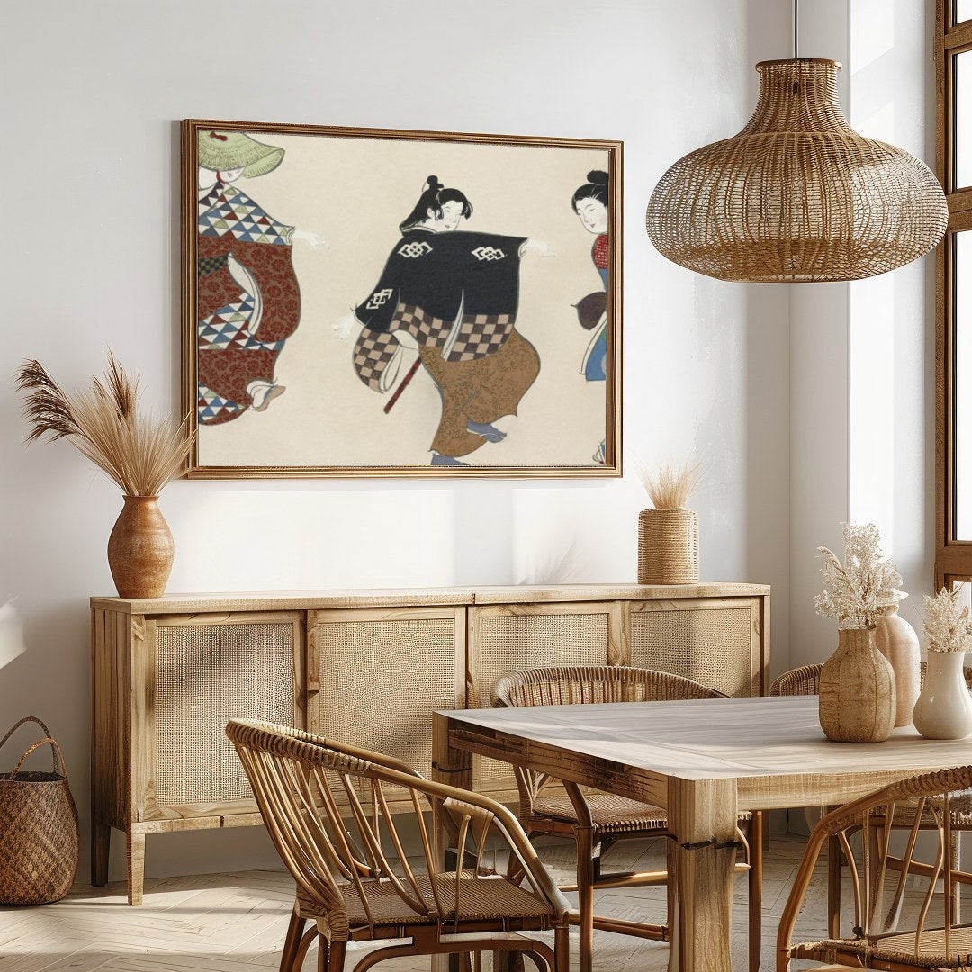 Immerse yourself in the graceful movements of this exquisite wall art, featuring elegantly adorned for Dining