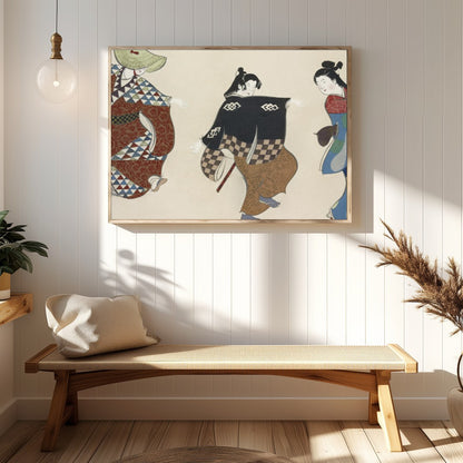 Immerse yourself in the graceful movements of this exquisite wall art, featuring elegantly adorned for Hallway
