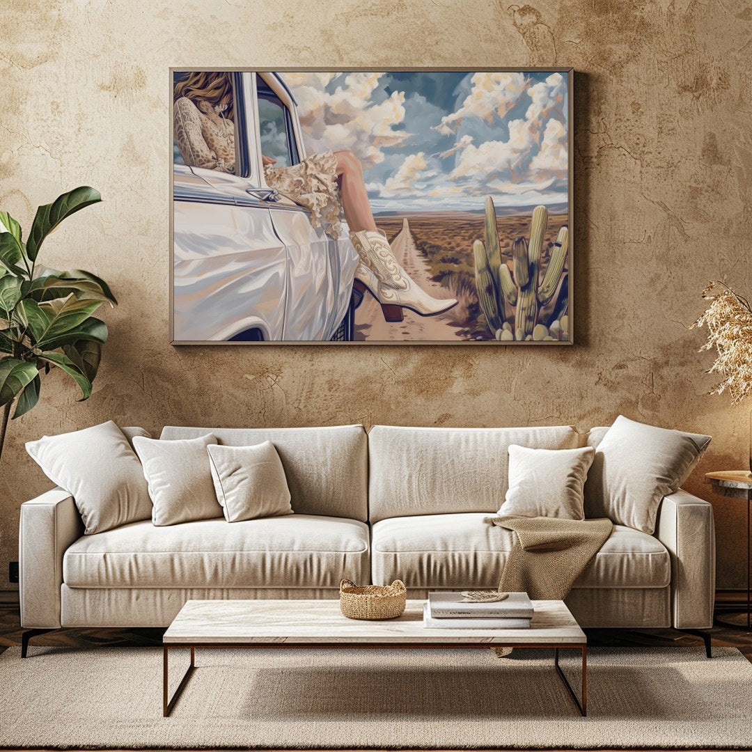 Immerse yourself in the tranquility of the open road with this captivating piece of art. Featuring for Family Room