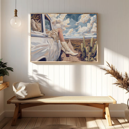 Immerse yourself in the tranquility of the open road with this captivating piece of art. Featuring for Hallway