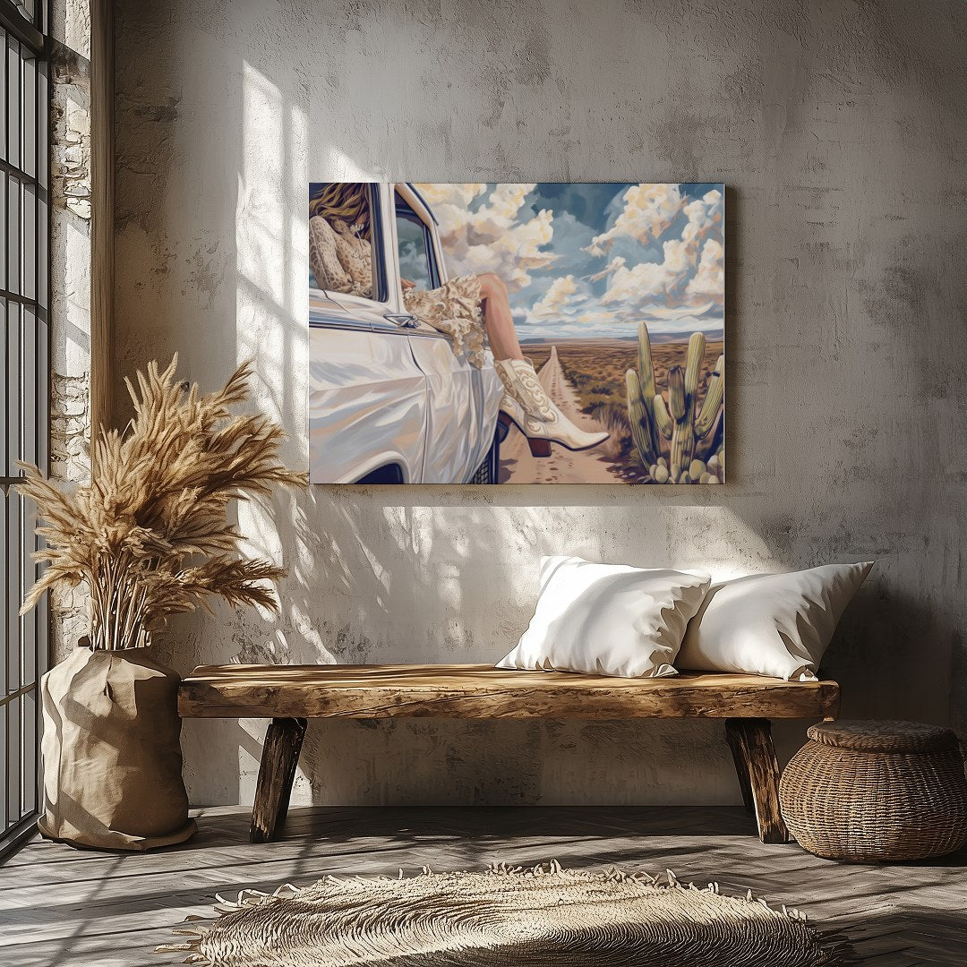 Immerse yourself in the tranquility of the open road with this captivating piece of art. Featuring for Veranda