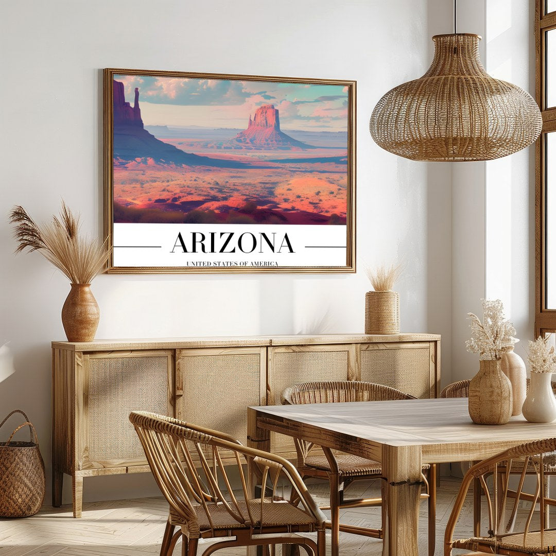 Immerse yourself in the breathtaking vistas of the Arizona desert with this captivating artwork. for Dining