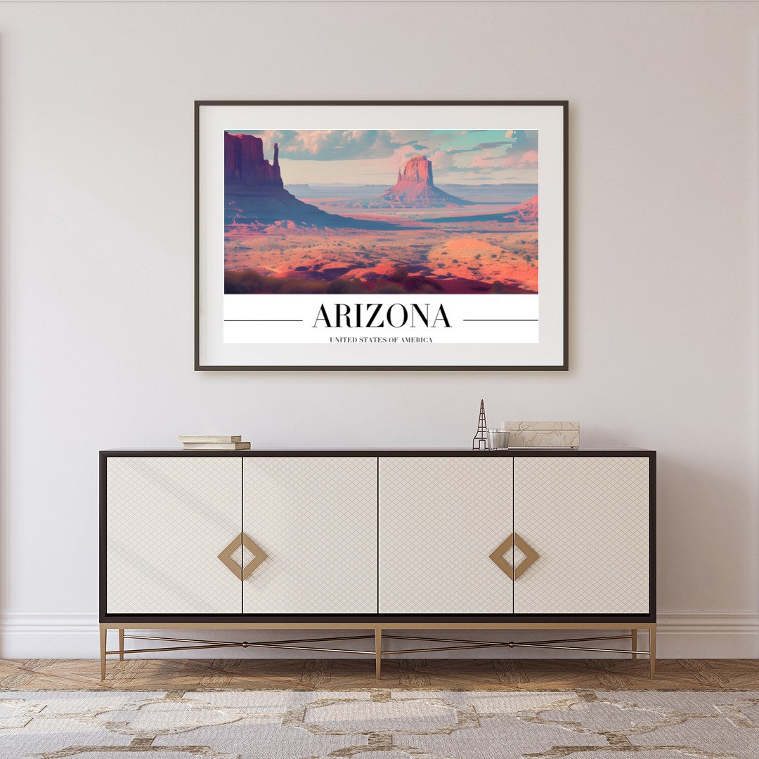 Immerse yourself in the breathtaking vistas of the Arizona desert with this captivating artwork. for Foyer