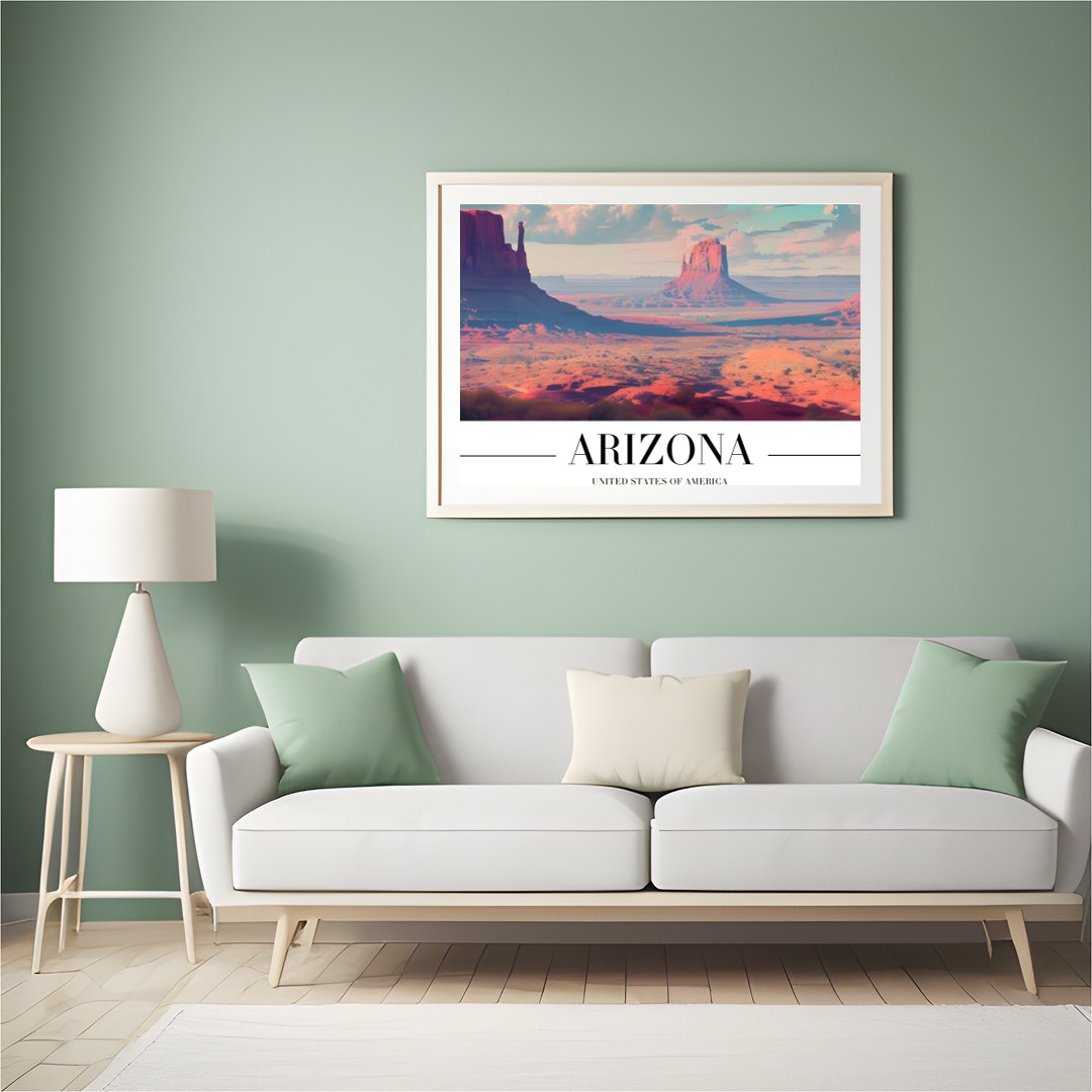 Immerse yourself in the breathtaking vistas of the Arizona desert with this captivating artwork. for Hall
