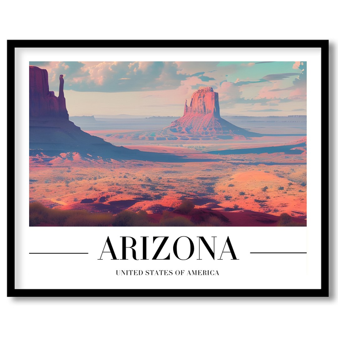 Immerse yourself in the breathtaking vistas of the Arizona desert with this captivating artwork. for hallway